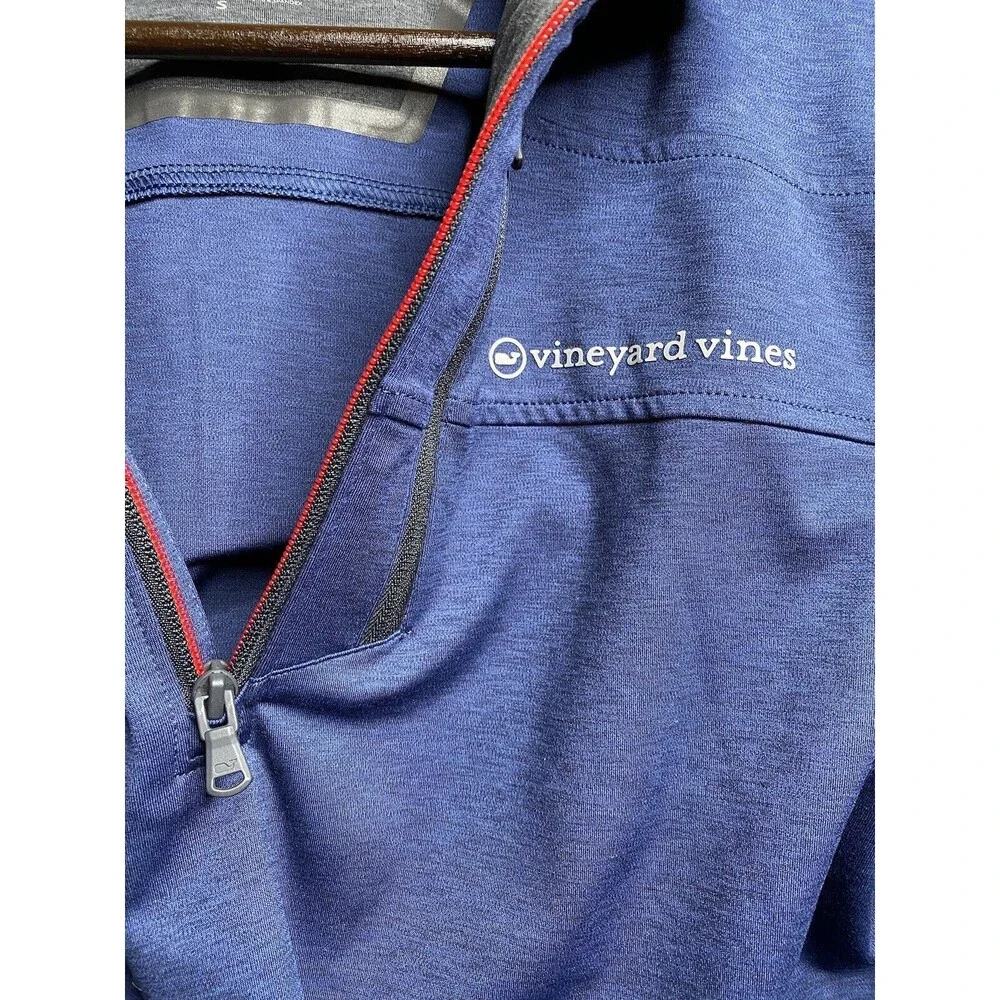 Vineyard Vines On the Go Shep 1/4 Zip Shirt Men’s Deep Bay Blue Mens Small